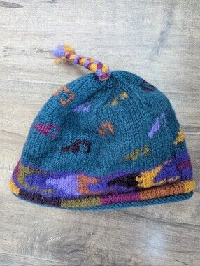 Lost Horizons Handknit 100% Wool Fleece Lined Beanie Hat